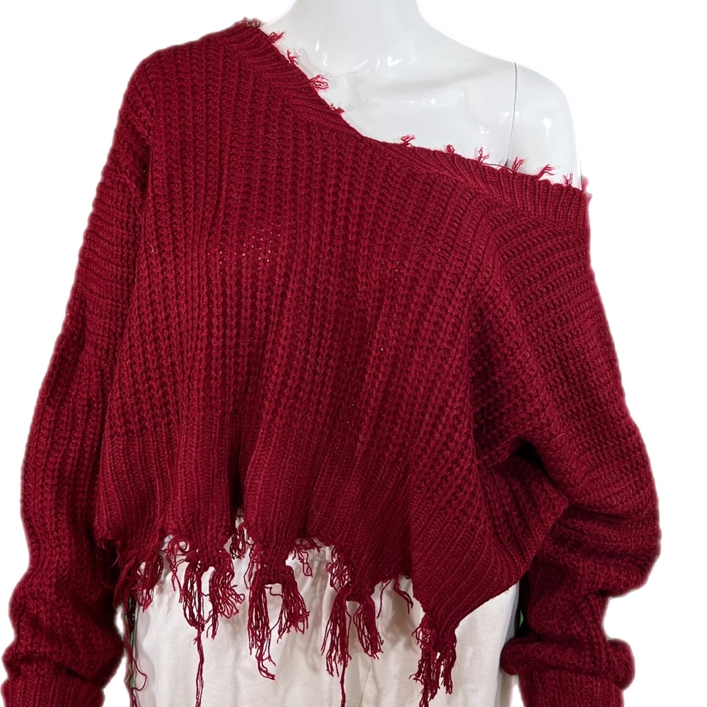 LoveJ Women's Burgundy Sweater